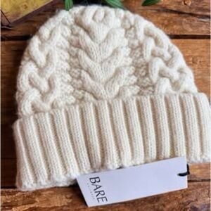Bare Cream Cable Knit Beanie - Women’s Winter Hat. New with tags